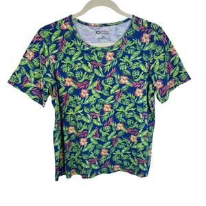 Cozee Corner 100% Cotton Colorful Hawaiian Print Short Sleeve T-Shirt‎ Size M